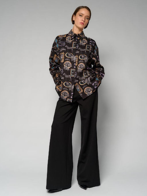Блузка женская 12411-33064 multicolor-black