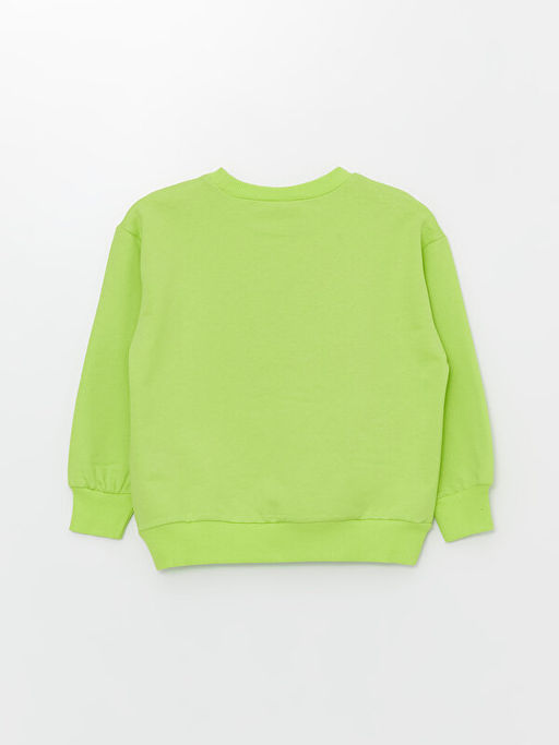 Bisiklet Yaka Bask?l? Uzun Kollu K?z ?ocuk Sweatshirt - Waikiki фото 2