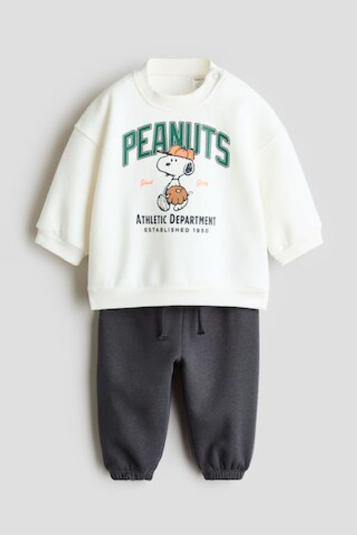 Conjunto estampado de 2 piezas en tejido sudadera