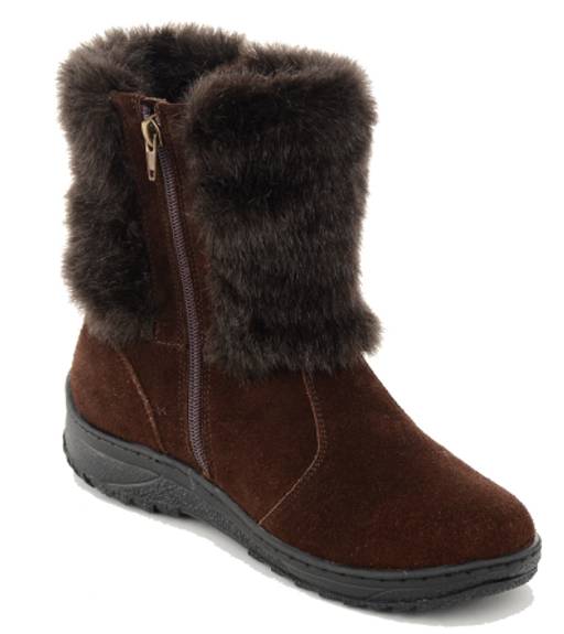 Унты женские на литой подошве. Коричн. Мех норка коричн. Короткие. Молния - Roshva фото 4