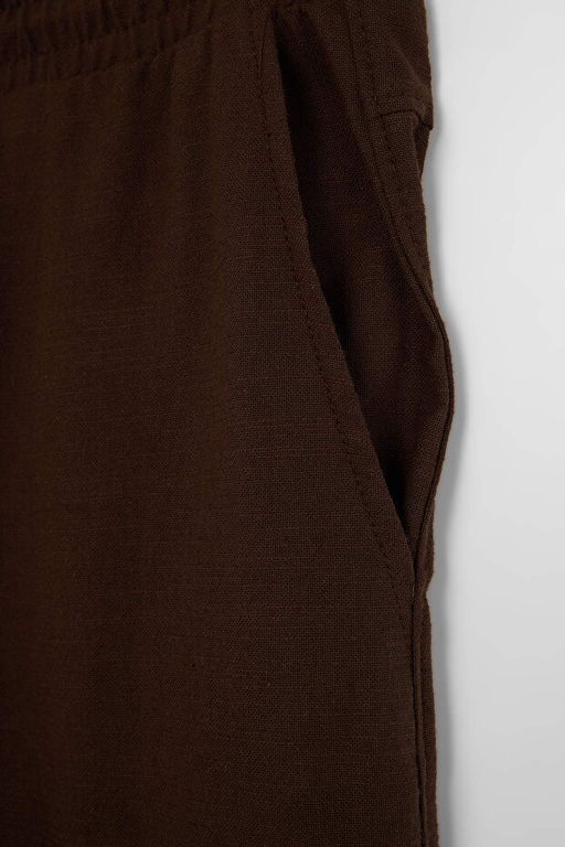 Kahverengi %100 Pamuk Mevsimlik Cepli Beli Lastikli Baggy Erkek Pantolon TMNAW27PL00008 - Trendyolmilla фото 2