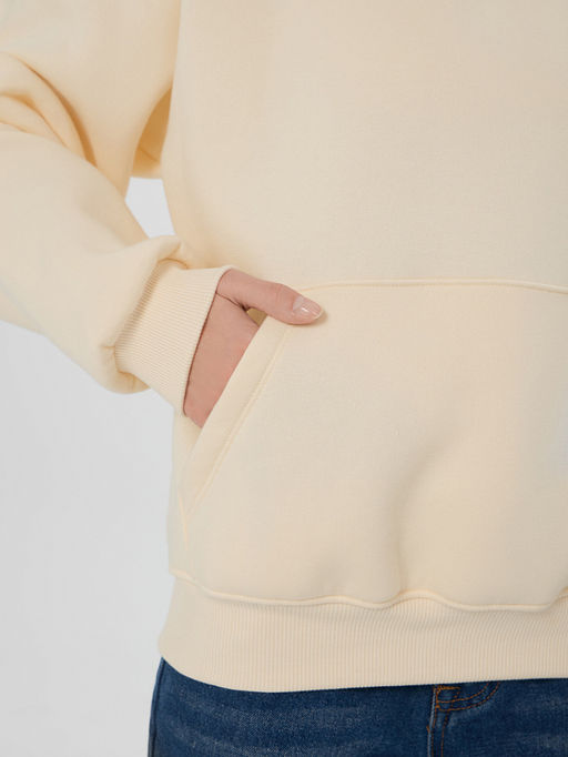 Худи женское бежевое из футера с начесом - Mark formelle фото 6