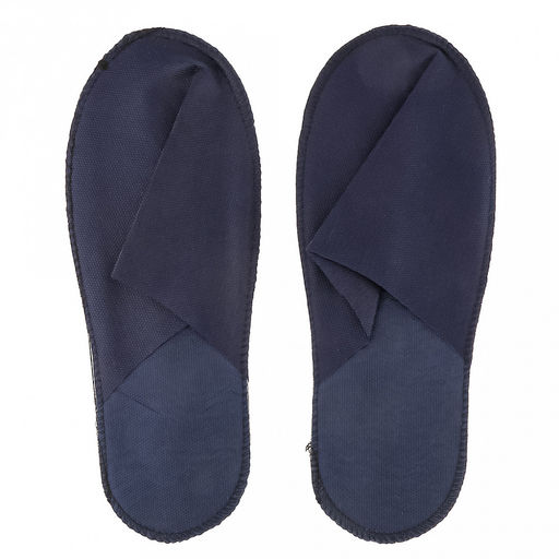 Тапочки одноразовые "Standart" 37-42рр, спанбонд, подошва - пенополиэтилен, s5мм, 60мкм, с открытым мысом, легкие, синий, индивидуальная упаковка, в упаковке 25пар, ТУ 13.92.29-016-33186646-2020, "SMZ" (Россия)