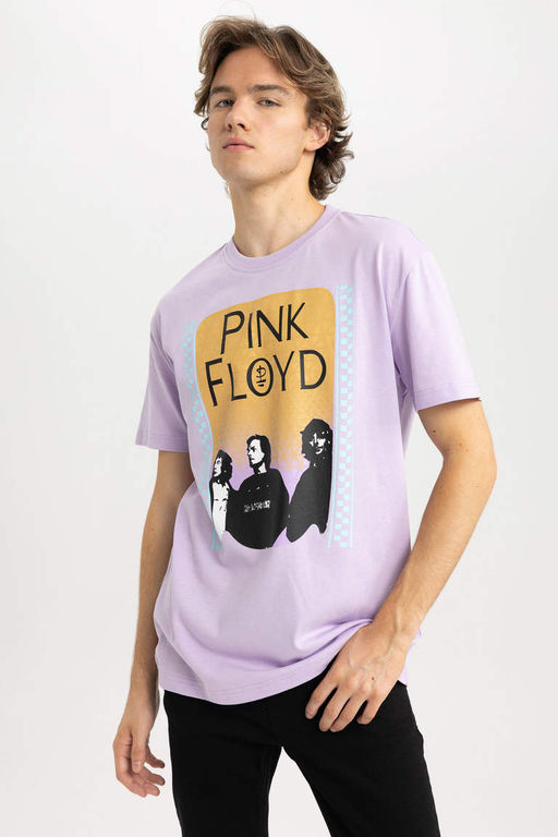 Футболка Pink Floyd Regular Fit с круглым вырезом и короткими рукавами - Defacto фото 6