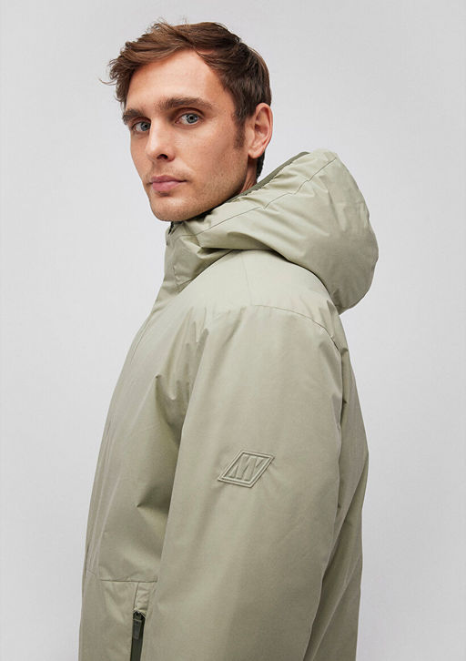 Kapusonlu Yesil Sisme Mont - Mavi фото 4