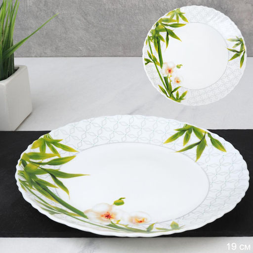 Тарелка 190 мм / LHP-75 (6773) /уп 6/72/ Бамбук с орхидеей