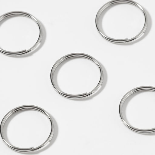 Цена за 6 шт. Кольцо для брелока, d = 14 мм, 20 шт, цвет серебряный