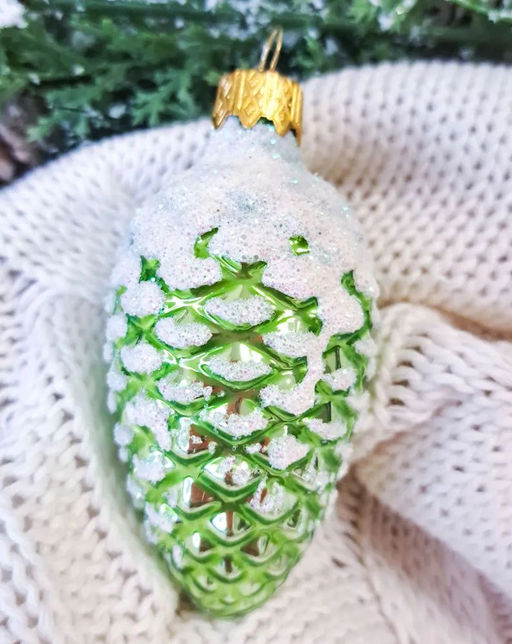 (цена за 3 шт) Елочное украшение Шишка в снегу Ф2-90/82 - Коломеев фото 3