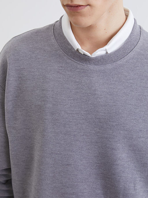 Bisiklet Yaka Erkek Sweatshirt