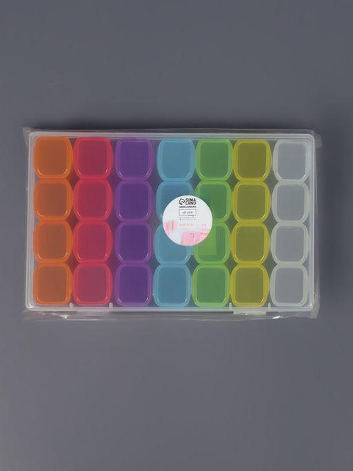 Органайзер для хранения мелочей, 28 ячеек, 17.5×10.5×2.5 см, разноцветный