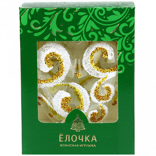 Елочная игрушка сердечко стеклянная Кокетка h6,5см, ручная художественная роспись, цвета микс, подарочная упаковка (Россия) - Домашняя мода фото 2