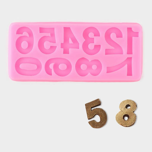 Молд для заливки Цифры 2026, силикон, 10 ячеек, 17.5?7.6 см, розовый