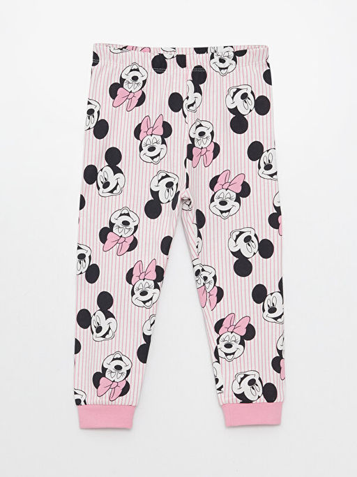 Bisiklet Yaka Uzun Kollu Minnie Mouse Bask?l? K?z Bebek Pijama Tak?m? - Waikiki фото 3