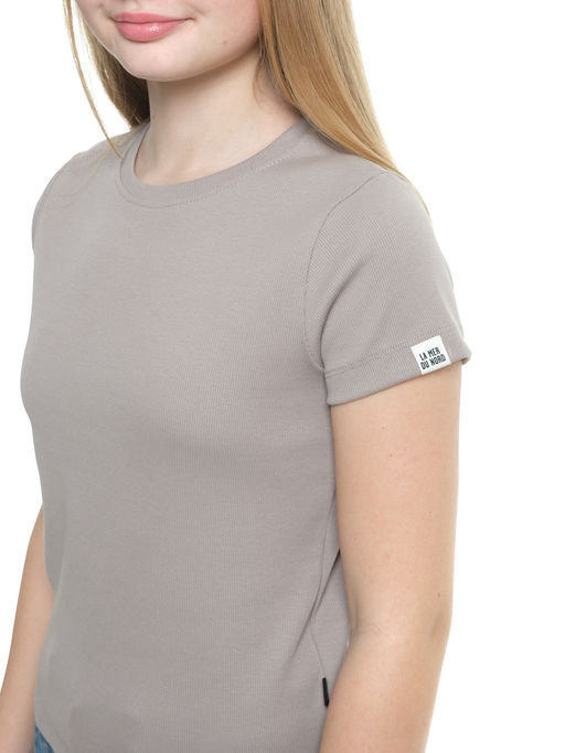 Футболка в рубчик 22-0210 серый