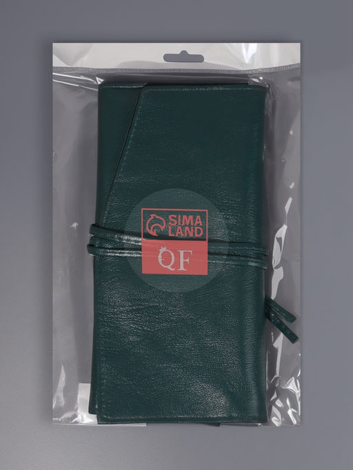 Набор кистей для макияжа Lillian, 14 предметов, футляр на завязках, зелёный, серый