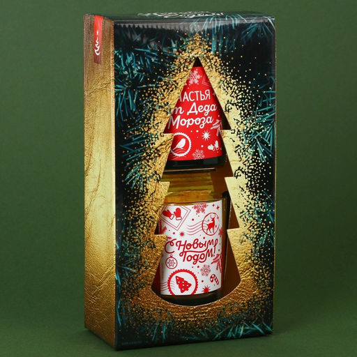 Свечи ароматические в стакане «С Новым годом», набор 2 шт., корица и апельсин