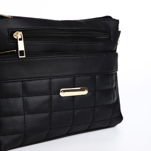 Сумка женская кросс-боди на молнии, 24×6×17 см, чёрная