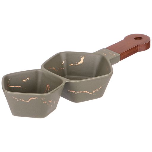 МЕНАЖНИЦА С ДЕРЕВЯННОЙ РУЧКОЙ КОЛЛЕКЦИЯ ЗОЛОТОЙ МРАМОР ЦВЕТ:GRAY 32*12,5*5 СМ