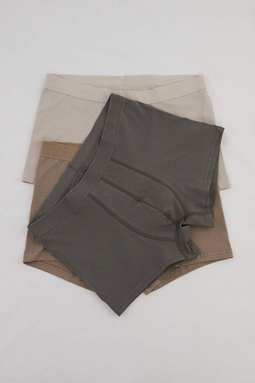 Kahverengi-Bej-Antrasit 3l_ Paket Pamuklu Esnek Boxer TMNSS26BX00006 - Trendyolmilla фото 2