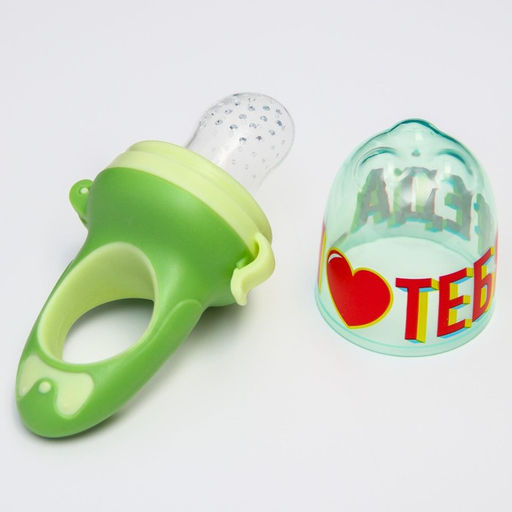 Ниблер для прикорма, от 5 мес., с силиконовой сеточкой, размер М «Еда, я люблю тебя»