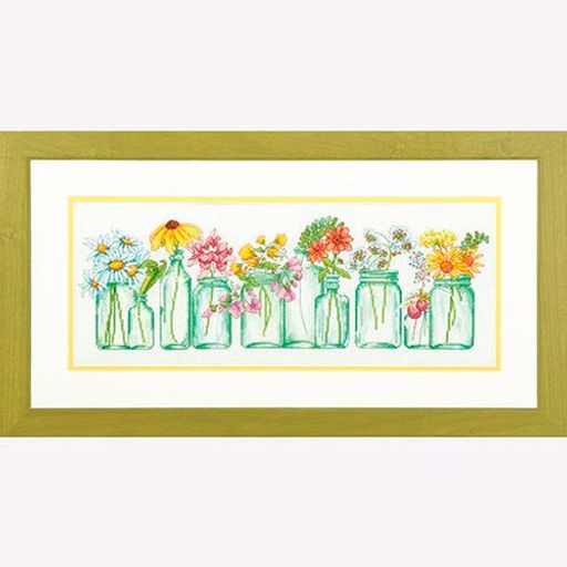 Набор для вышивания DIMENSIONS 70-35310 Цветы в баночках 18 x 46 см