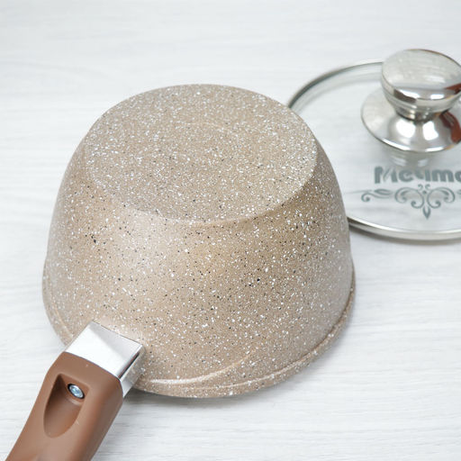 Ковш 1,2л АП Гранит brown с несъемной ручкой и стеклянной крышкой арт. 81806 /Мечта/  фото 4