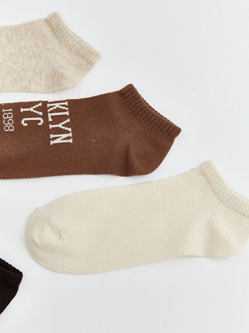 Bask?l? Kad?n Patik ?orap 5li