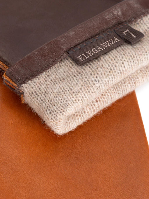 Перчатки женские ш+каш. TOUCH F-IS0065 cork/d.brown - Eleganzza фото 5
