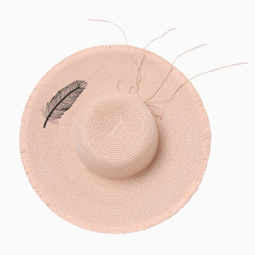 Шляпа женская MINAKU, цвет розовый, размер 58, принт перо