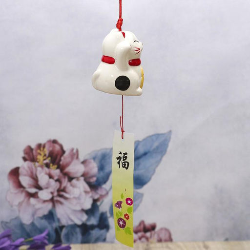 Сувенир керамика колокольчик Манеки-неко Семья 5х6,5х6,5 см - Simaland фото 3