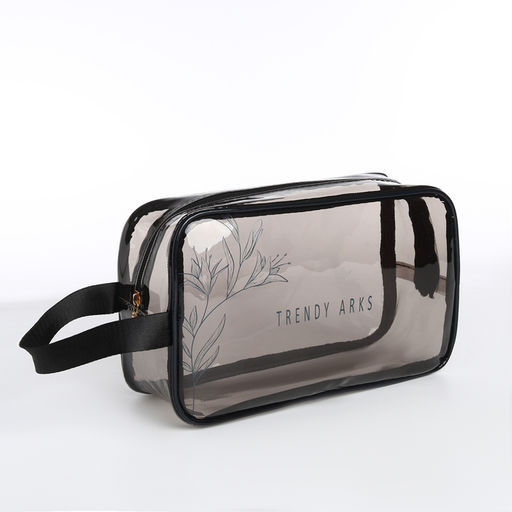 Косметичка ПВХ L-б/н Trendy, 25*8*15, отд на молнии, черный