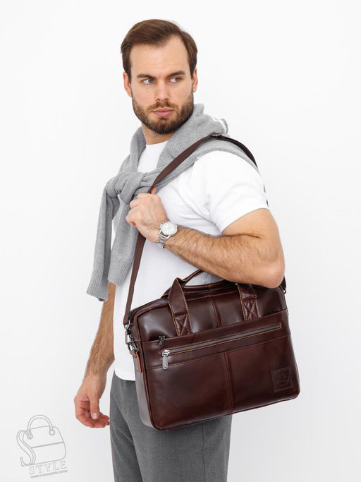 Портфель мужской кожаный 11011Z brown Zinimsk