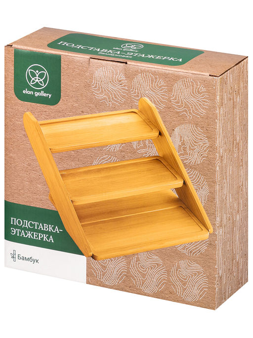 Подставка бамбуковая 3-х ярусная 29,5*29*13,5 см, бамбук - Elan gallery фото 7