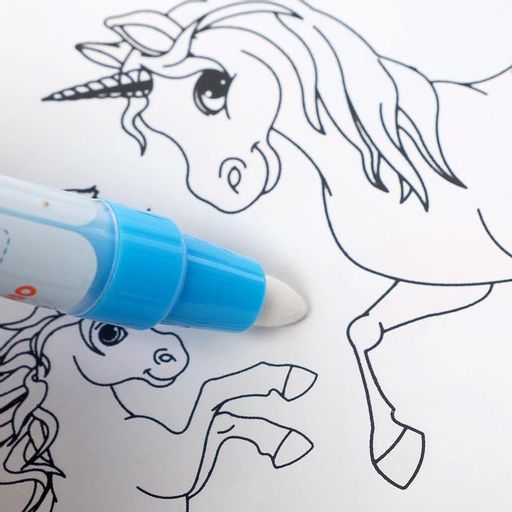 Книжка для рисования водой «Единороги», с маркером