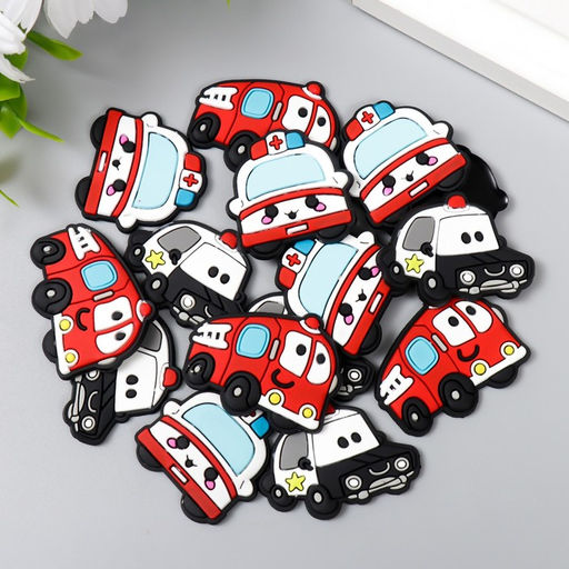 Декоративные элементы для творчества Арт Узор. Спецслужбы. Транспорт, набор 15 шт., резина, 2.8?3.5 см, МИКС