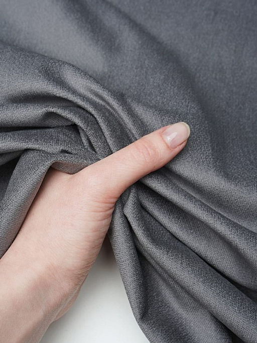 Бархат цв.Мокрый асфальт, ш.1.5м, хлопок-90%, лайкра-5%, п/э-5%, 280гр/м.кв - Купава фото 4