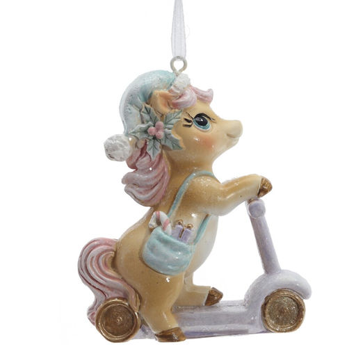 Фигурка декоративная подвесная "Лошадка на самокате", L7 W3 H9 см