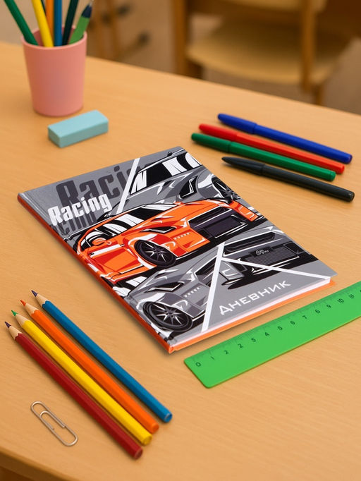 Цена за 2 шт. Дневник школьный для 1-11 классов, «Тачка RACING», твёрдая обложка 7БЦ, глянцевая ламинация, 40 листов
