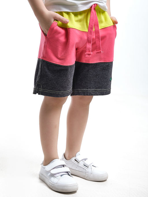 Шорты трикотажные триколор детский сад UD 2928 желт/кор - Mini maxi фото 2