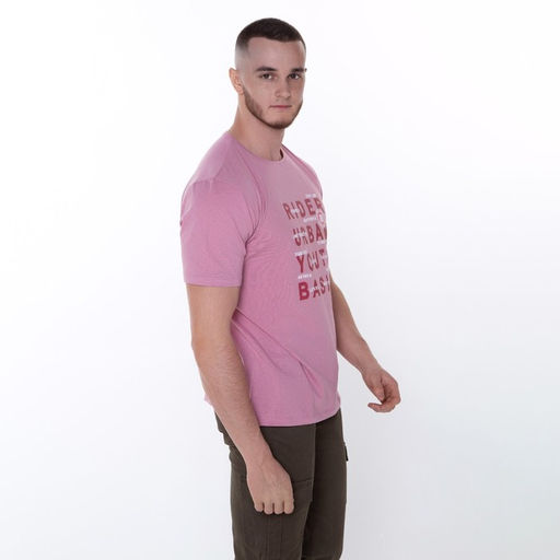 Футболка мужская, цвет розовый, размер 46