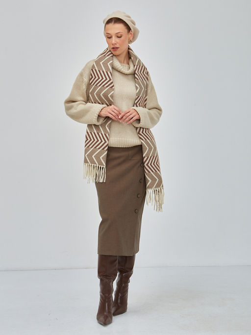 В составе шерсть и кашемир! теплый двусторонний палантин - Tantino фото 3