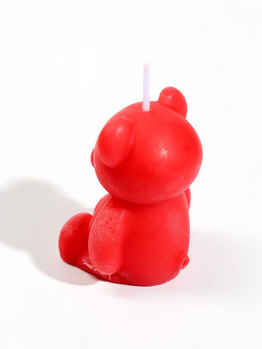 Цена за 2 шт. Свеча декоративная «Мишка», 5×4.3×6.5 см, 4 ч, красный