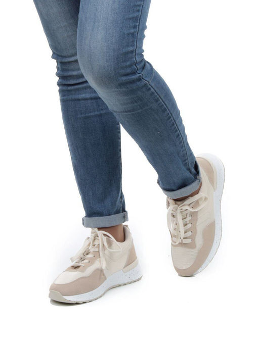 05-6028-6 BEIGE Кроссовки женские (искусственные материалы) - No name фото 4