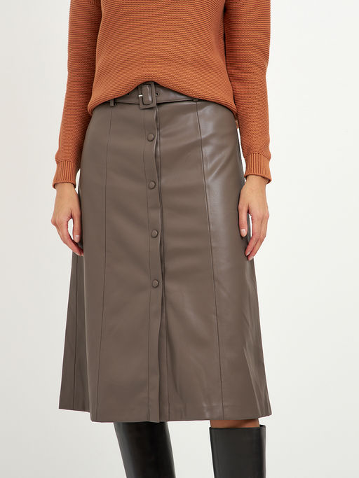 юбка из эко-кожи на пуговицах - Glenfield фото 3