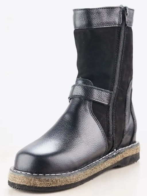 Монголки подростковые черные, войлочная подошва