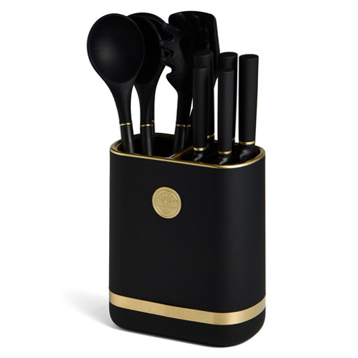 Набор из 11пр: 5 ножей,подставка,половник,ложка,лопатка,шумовка,ложка для спагетти 671-221 67 /АРТИ-М/