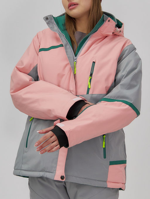 Горнолыжный костюм женский зимний персикового цвета 0709_1P - Chunmai фото 14