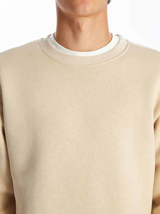 Bisiklet Yaka Uzun Kollu Erkek Sweatshirt