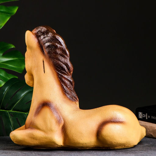 Копилка для денег Лошадь лежа, гипс, большая: 34?39?21 см