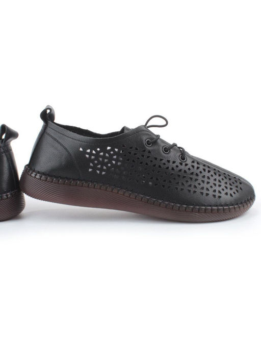 03-5005-1 BLACK Полуботинки женские летние (натуральная кожа) - Фабричный китай фото 13